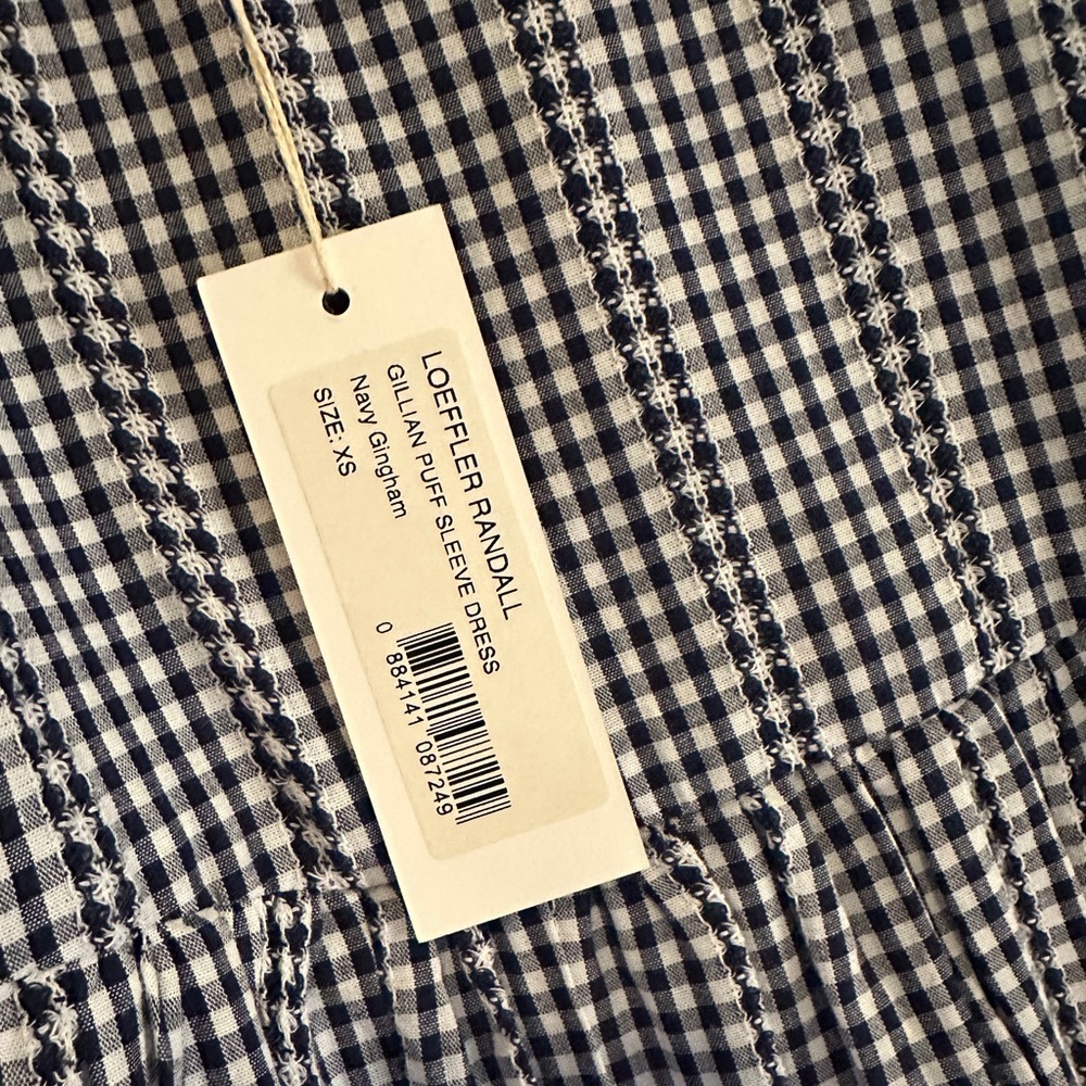 Loeffler Randall Navy and White Gingham Dress - Picture 2 of 8